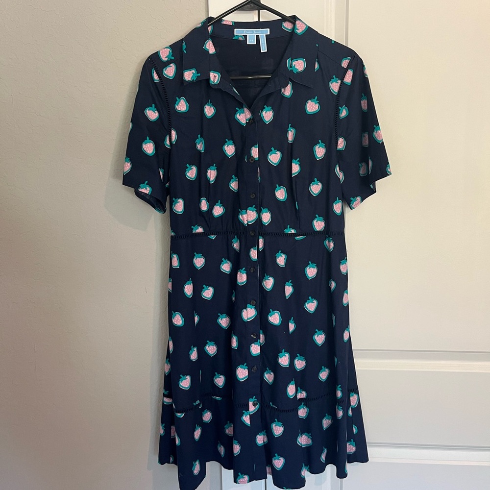 Draper james strawberry print collared dress